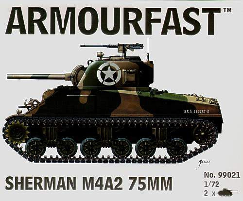 Armourfast 1:72 M4A2 Sherman 75mm harcjármű makett