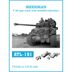   Friulmodel 1:35 Tracks for SHERMAN T-48 type track with duckbill extension.
