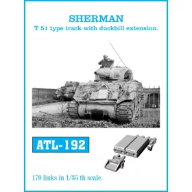   Friulmodel 1:35 Tracks for SHERMAN T-51 type track with duckbill extension.