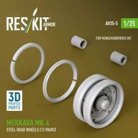   ResKit Models 1:35 Merkava Mk.4 steel road wheels (12 pairs) (3D Printed) for Meng / Hobby Boss
