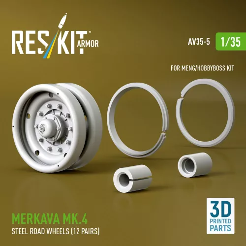 ResKit Models 1:35 Merkava Mk.4 steel road wheels (12 pairs) (3D Printed) for Meng / Hobby Boss
