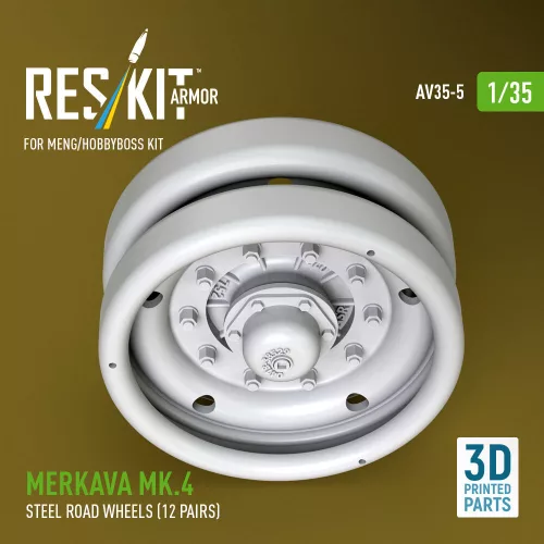ResKit Models 1:35 Merkava Mk.4 steel road wheels (12 pairs) (3D Printed) for Meng / Hobby Boss
