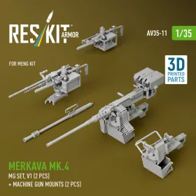   ResKit Models 1:35 Merkava Mk.4 MG set, V.1 (2 pcs) + Machine gun mounts (2 pcs) (3D Printed) for Meng