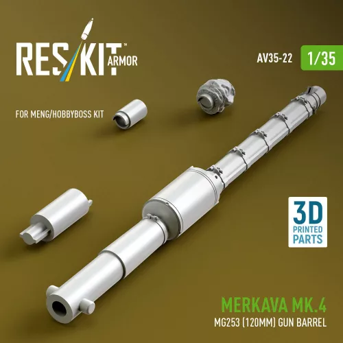 ResKit Models 1:35 Merkava Mk.4 MG253 (120mm) gun barrel (3D Printed) for Meng / Hobby Boss