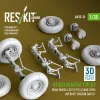 ResKit Models 1:35 Kubelwagen typ.82 road wheels set (5 pcs) sand tires w/front torsion bar V.1 (3D Printed) for Meng / Dragon / Tamiya