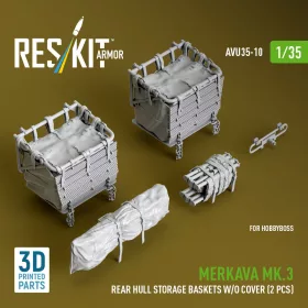   ResKit Models 1:35 Merkava Mk.3 rear hull storage baskets w/o cover (2 pcs) for HobbyBoss kit (3D Printed)