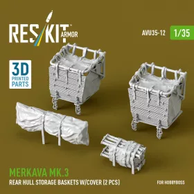   ResKit Models 1:35 Merkava Mk.3 rear hull storage baskets w/cover (2 pcs) for HobbyBoss kit (3D Printed)
