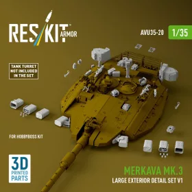   ResKit Models 1:35 Merkava Mk.3 large exterior detail set V1 (3D Printed) for Hobby Boss