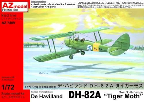 AZ Model 1:72 - DE HAVILLAND D82A ”TIGER MOTH” OVER NORTH EUROPE 