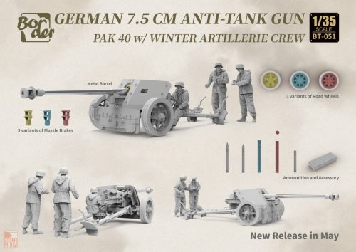 Border Model BT051 1:35 German 7,5cm Pak40 AT gun