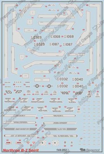 Begemot 1:144 Northrop B-2 'Spirit' Stealth bomber (matrica szett)