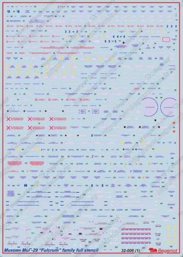 Begemot 1:32 Mikoyan MiG-29 'Fulcrum' stencil