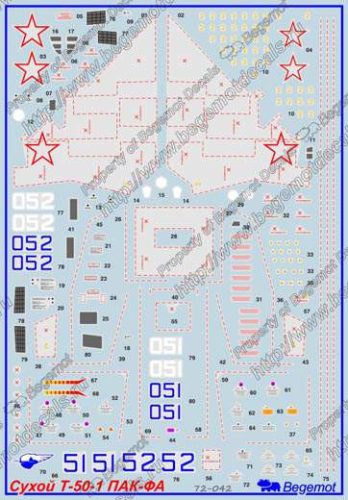 Begemot 1:72 Sukhoi T-50 PAKFA with stencils