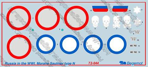 Begemot 1:72 Morane-Saulnier type N Russia in WWI