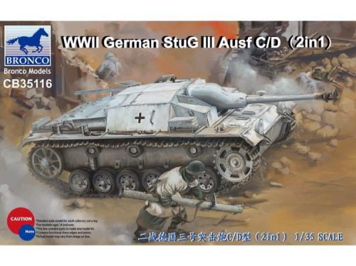 Bronco Model 1:35 WWII German StuG III Ausf C/D with 75mm StuK 37/L24&75mm