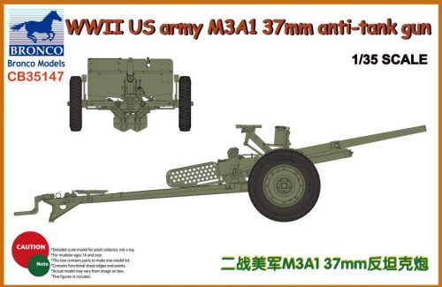 Bronco Model 1:35 WWII US army M3A1 37mm anti-tank gun