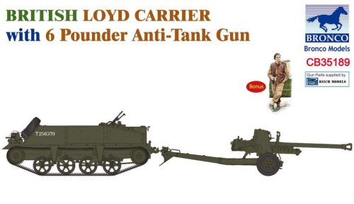 Bronco 1:35 British Loyd Carrier with 6 Poundener Anti-Tank Gun