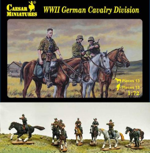 Caesar Miniatures 1:72 - German Cavalry Division (WWII) 13 horses and figur