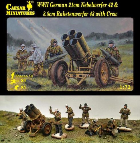Caesar Miniatures 1:72 - WWII German 21cm Nebelwerfer 42 and 8.8cm Rf with 