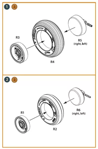 Clear Prop Accessories 1:32 Lynx wheel set for Revell kits