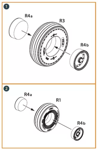 Clear Prop Accessories 1:35 CH-54A Tarhe wheel set for ICM kits