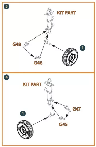 Clear Prop Accessories 1:35 CH-54A Tarhe wheel set for ICM kits