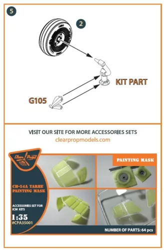 Clear Prop Accessories 1:35 CH-54A Tarhe wheel set for ICM kits