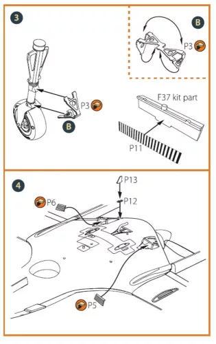 Clear Prop Accessories 1:35 TB.2 PE parts for CP kit