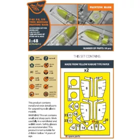   Clear Prop Accessories 1:48 F-82F/G, E/H Twin Mustang painting mask for Modelsvit kits 4818/4820