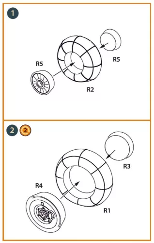 Clear Prop Accessories 1:48 Hs 129B2/3 Wheels set (weighted) for Takom kit
