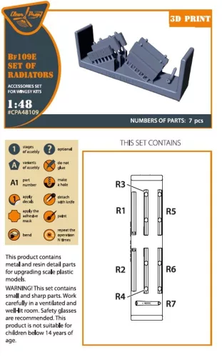Clear Prop Accessories 1:48 Bf-109E set of radiators for Wingsy Kits