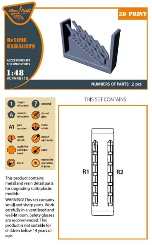 Clear Prop Accessories 1:48 Bf-109E exhausts for Wingsy Kits