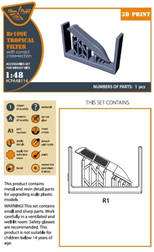 Clear Prop Accessories 1:48 Bf-109E tropical filter for Wingsy Kits