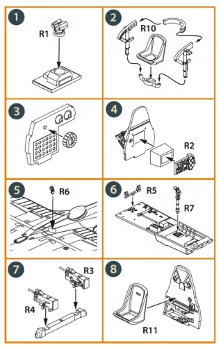 Clear Prop Accessories 1:48 D3A2 VAL interior set for Wingsy Kits