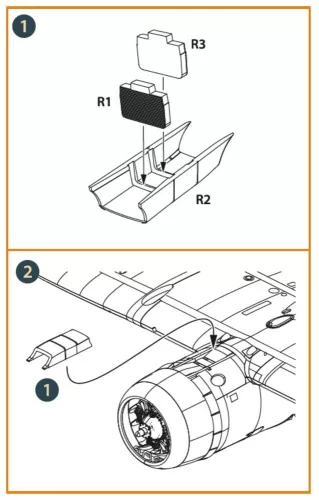 Clear Prop Accessories 1:48 D3A2 VAL radiator set for Wingsy Kits