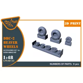   Clear Prop Accessories 1:48 DHC-2 Beaver Wheels set for Dora Wings