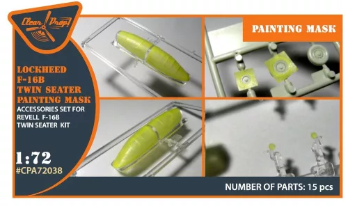 Clear Prop Accessories 1:72 F-16B/D twin seater painting mask for REVELL kit