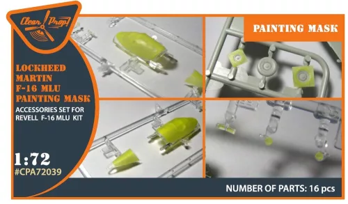Clear Prop Accessories 1:72 F-16 single seater painting mask for REVELL kit