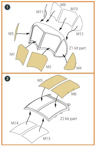 Clear Prop Accessories 1:72 OV-1 A/JOV-1A Mohawk painting mask for CP kit CP72016