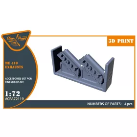   Clear Prop Accessories 1:72 Me-410 B-1/U2/U4/R4 exhausts for Finemolds kits