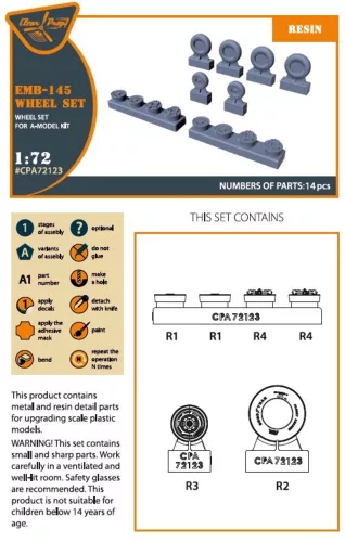Clear Prop Accessories 1:72 EMB-145 wheel set for A-model kits