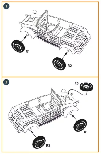 Clear Prop Accessories 1:72 Kubelwagen type 82 Wheel set