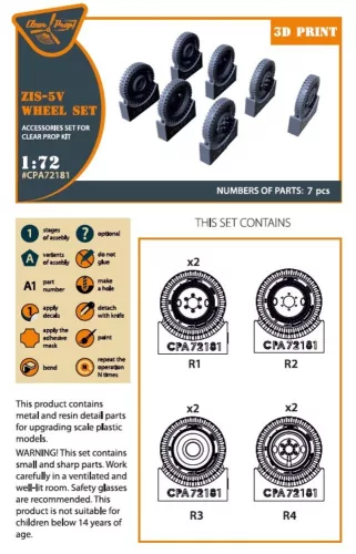 Clear Prop Accessories 1:72 ZiS-5V wheel set