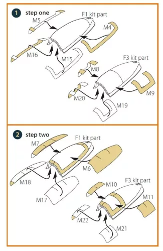 Clear Prop Accessories 1:72 Meteor F.8/FR.9 double-sided painting mask for Airfix kit