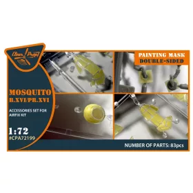   Clear Prop Accessories 1:72 Mosquito B.XVI/PRXVI double-sided painting mask for Airfix kit