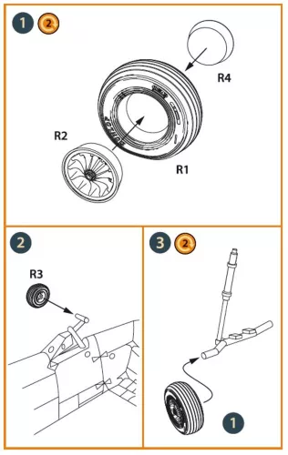 Clear Prop Accessories 1:72 Wessex HC.2 Wheel set type 1 for Airfix kit