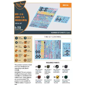 Clear Prop Accessories 1:72 OV-1 A/JOV-1A Mohawk decal set