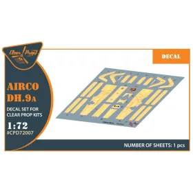  Clear Prop Accessories 1:72 Airco DH.9a decal set for CP kits