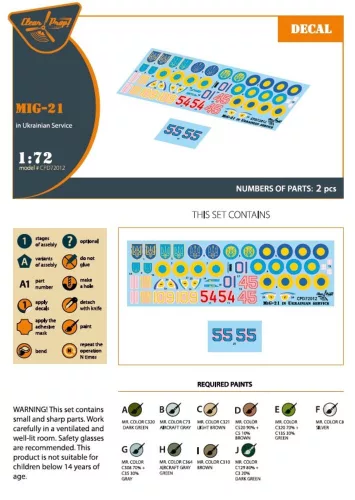 Clear Prop Accessories 1:72 MiG-21 in Ukrainian Service