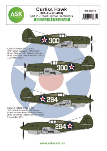 ASK decal 1:32 Curtiss H81-A-2 part 2 - Pearl Harbor Defenders